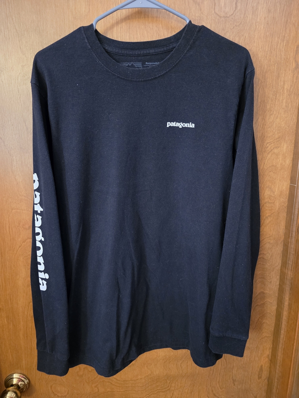 Patagonia Men's Long-Sleeve Logo Tee - Black